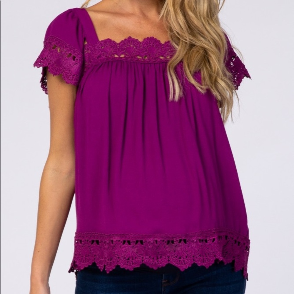 Magenta Crotched Edge Top
